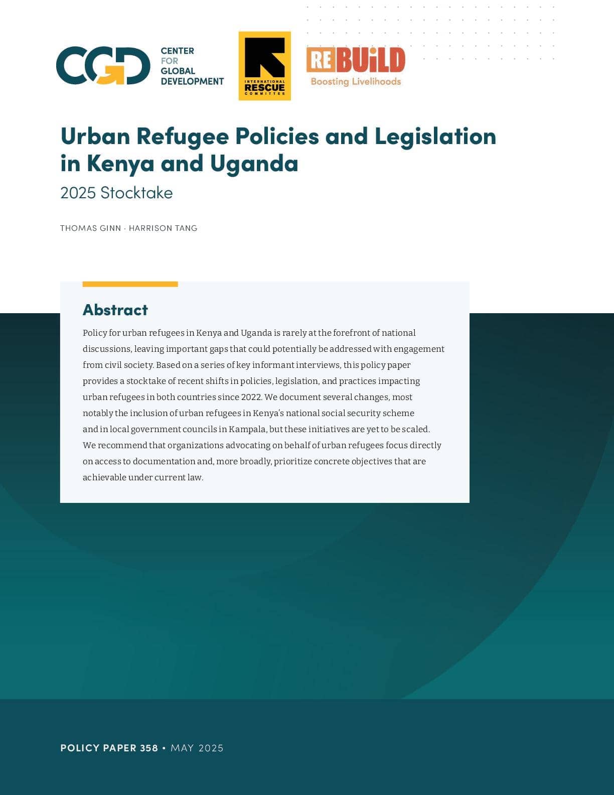 Urban Refugee Policies and Legislation in Kenya and Uganda: 2025 Stocktake