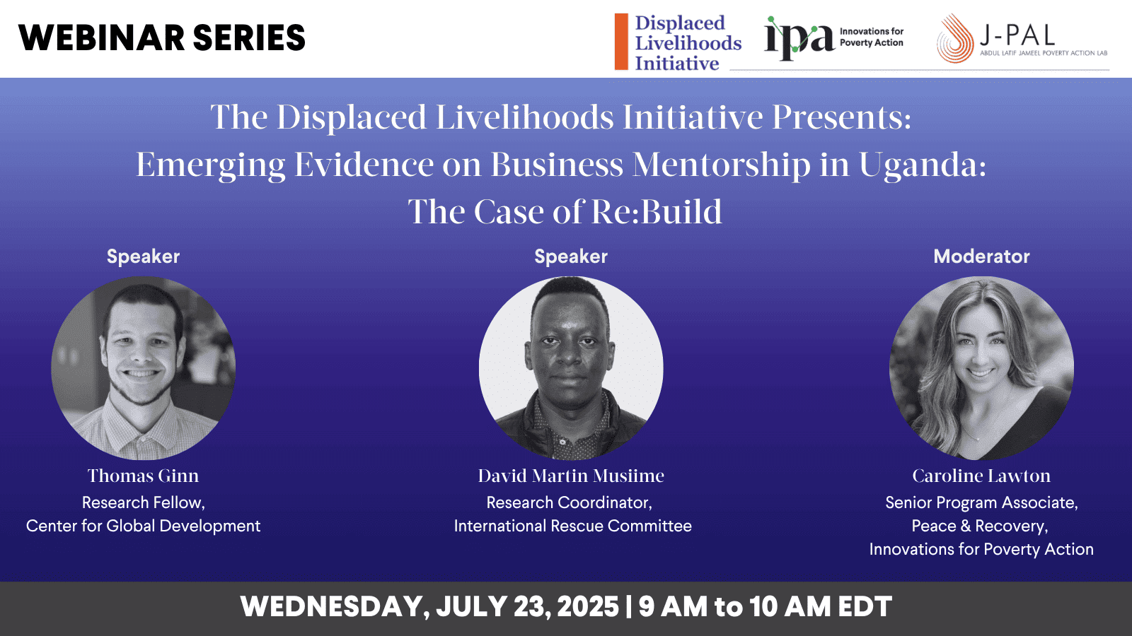 The Impact of Cash Grants and Mentorship on Refugee and Host Businesses webinar - Re:BUiLD