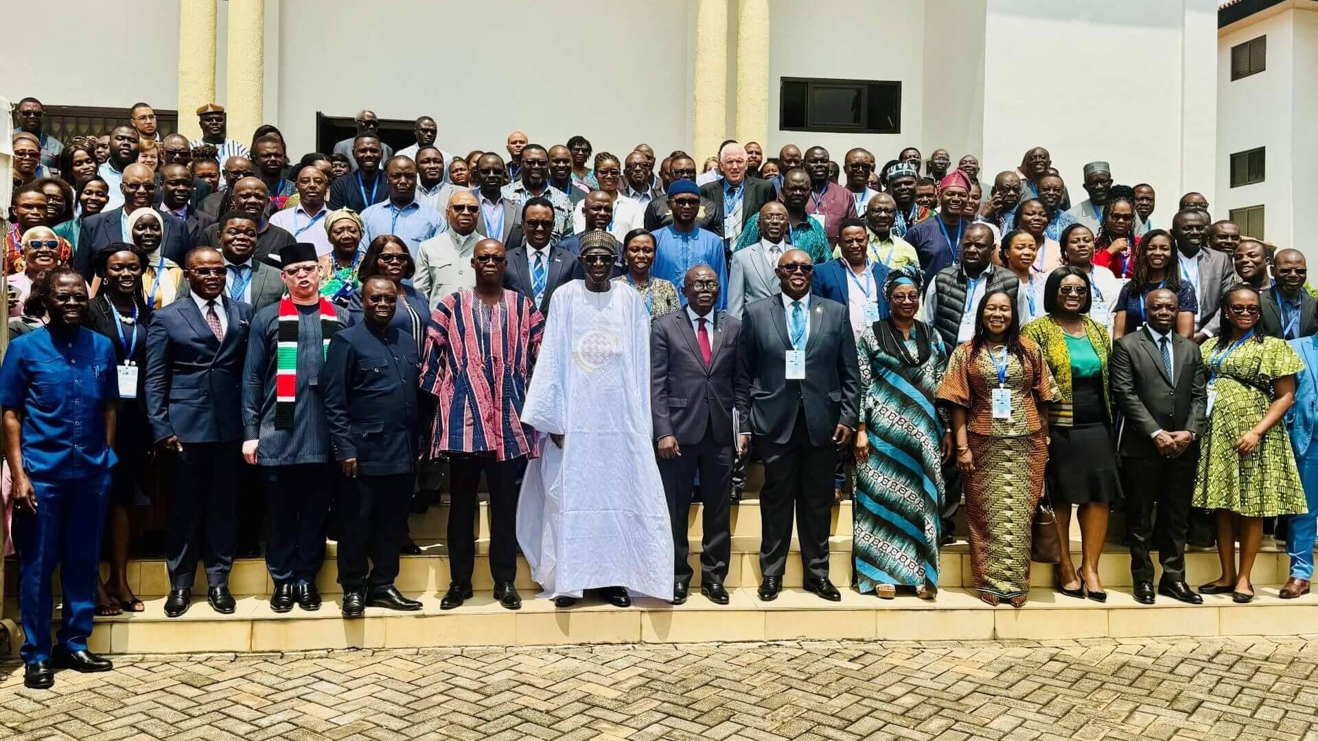 Group Photo Center in white is the Hon Speaker of the Gambia Parliament. On the left is the deputy speaker for the republic of Ghana