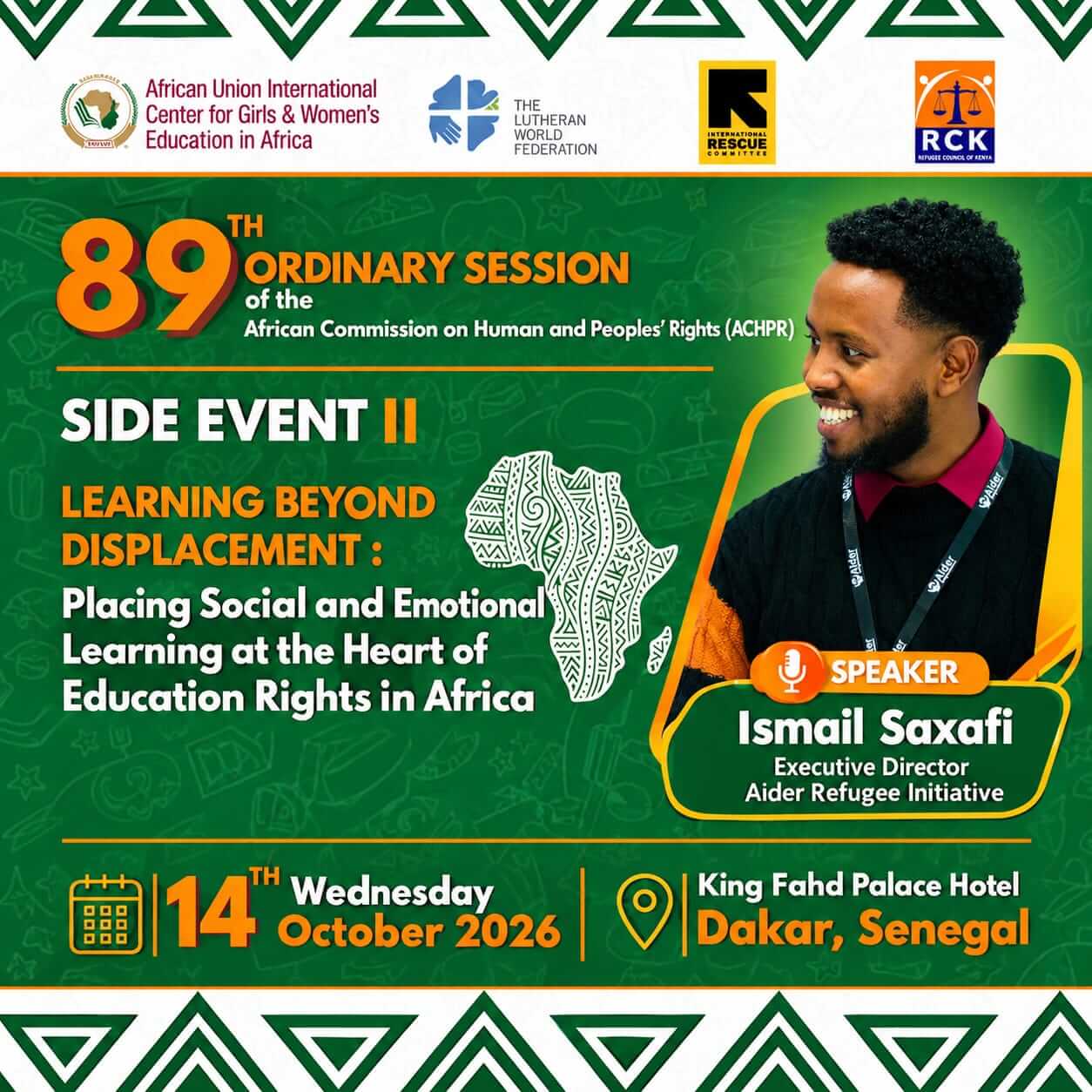 Side Event 2 - Ismail Saxafi Speaker