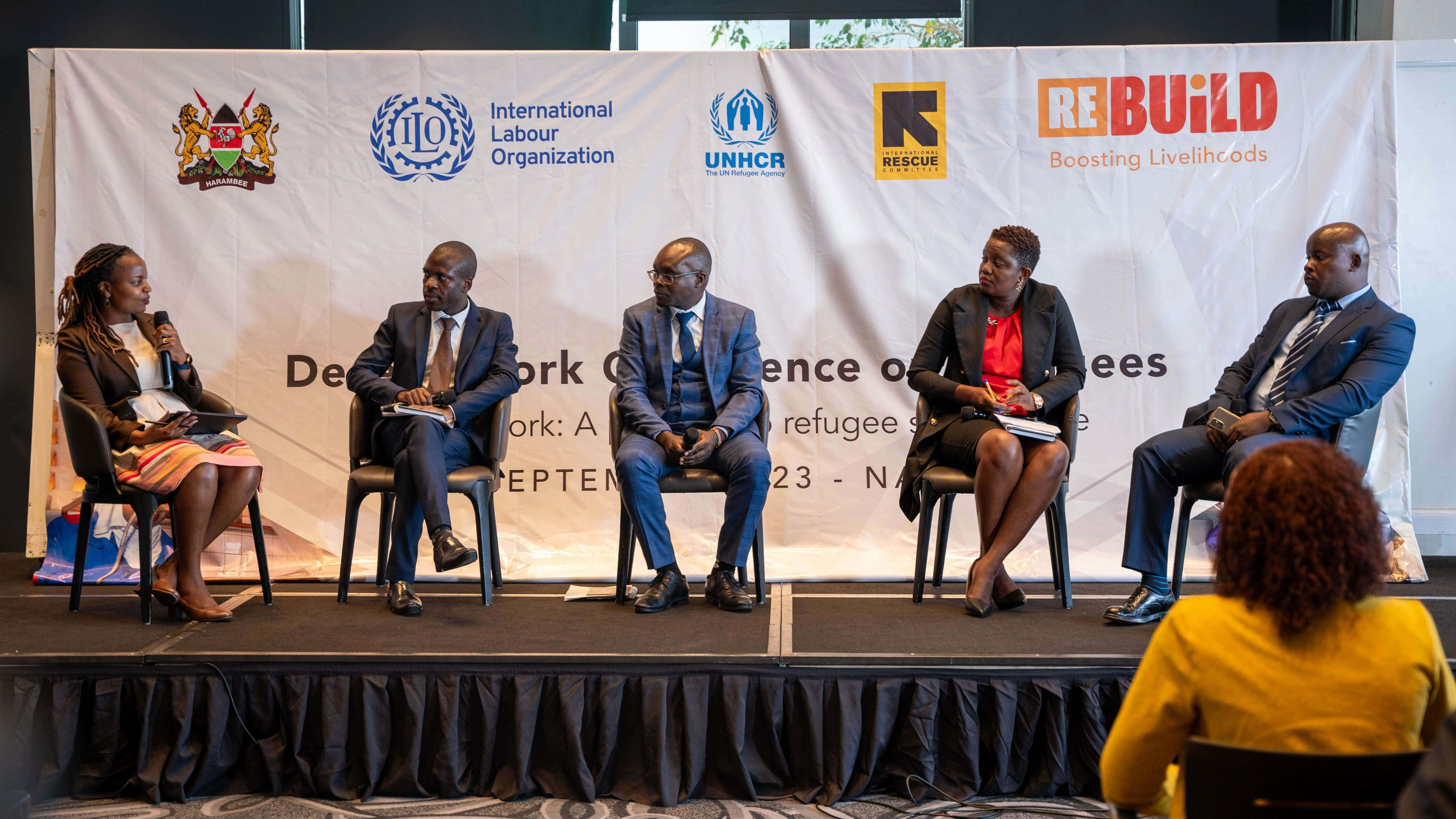 Panel discussion on barriers to refugees’ access to decent work at the Decent Work Summit held at Trademark Hotel Nairobi